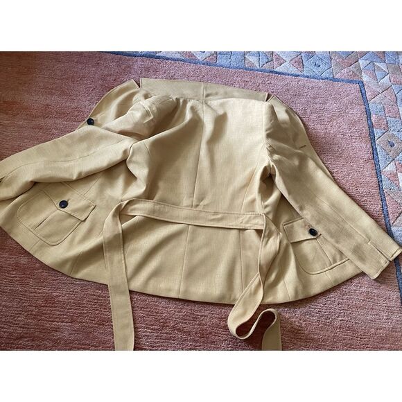 Jones Wear Blazer Jacket Size 14 Women Beige Belted 3 Button Pockets Lined - Picture 8 of 8